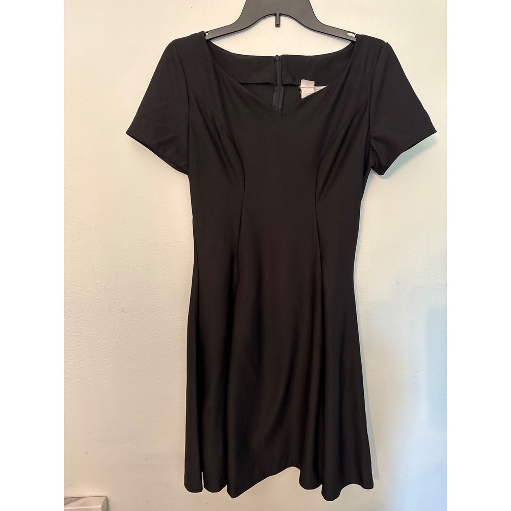 Southeastern Cadenza Dress Womens 2 Black Excellent Fit and Flare Notched Neck